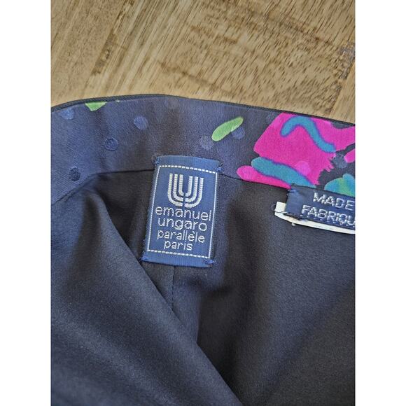 Emanuel Ungaro 80's Vintage Silk Floral Dress Women's Size 10 Made in Italy - Picture 14 of 16